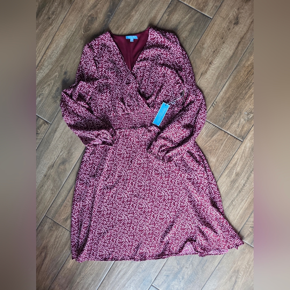 Draper James Burgundy Long Sleeve Dress
